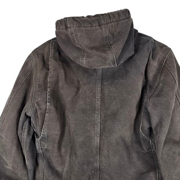 Carhartt Sandstone Sierra Jacket Mens Small Dark Brown Sherpa Hooded Utility - Picture 9 of 13